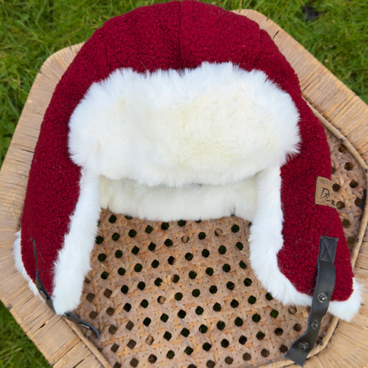 Red + White Sherling Ushanka